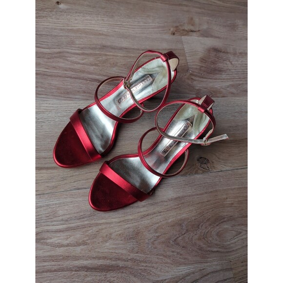 Sophia Webster Rosalind Crystal Star mid Red Gold Heels Womens 38.5 - Picture 9 of 16